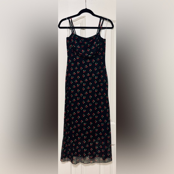 See You Monday Dresses & Skirts - Like New Chic Black Dress with Cherry Print